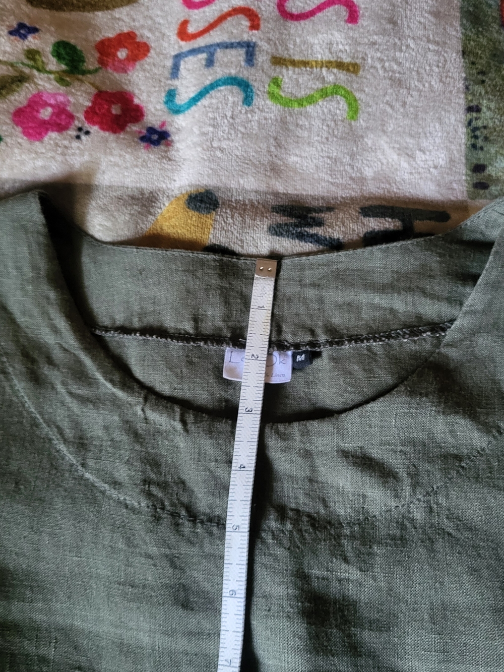 NWOT, LEN.ok Linen Khaki Green Linen Dress, Similar To Not Perfect Linen - Picture 10 of 16